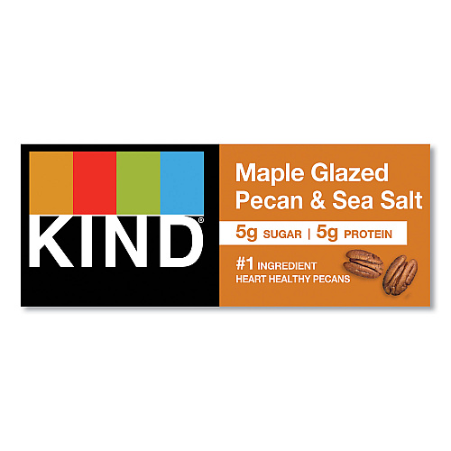 KIND Nuts and Spices Bar, Maple Glazed Pecan and Sea Salt, 1.4 oz Bar, 12/Box (17930)