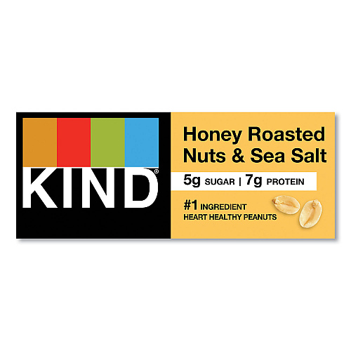 KIND Nuts and Spices Bar, Honey Roasted Nuts/Sea Salt, 1.4 oz Bar, 12/Box (19990)