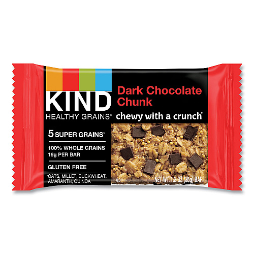 KIND Healthy Grains Bar, Dark Chocolate Chunk, 1.2 oz, 12/Box (18082)