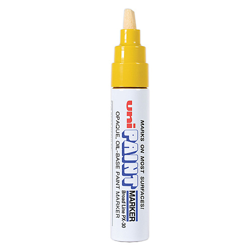 uni Paint Permanent Marker, Broad Chisel Tip, Yellow (63735)