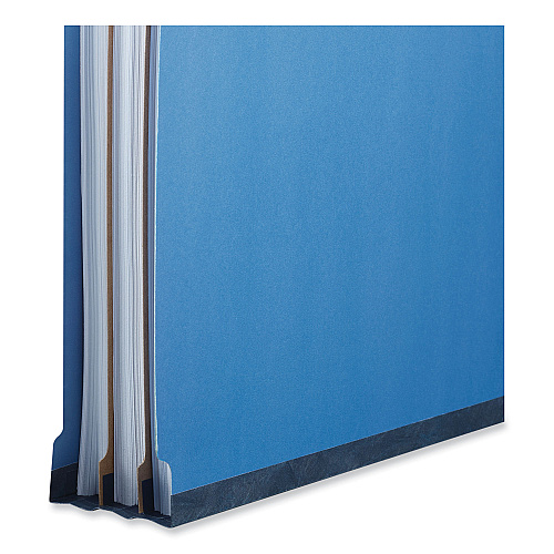 Universal Bright Colored Pressboard Classification Folders, 2" Expansion, 1 Divider, 4 Fasteners, Letter Size, Cobalt Blue, 10/Box (UNV10201)