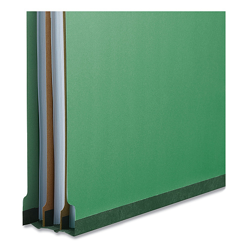 Universal Deluxe Six-Section Pressboard End Tab Classification Folders, 2 Dividers, 6 Fasteners, Letter Size, Green, 10/Box (UNV10317)