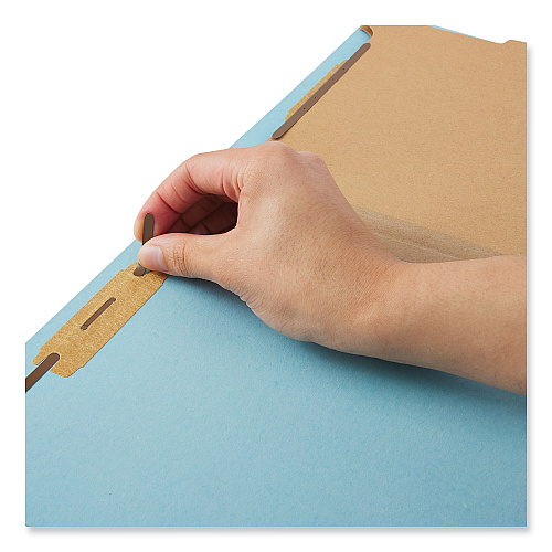 Universal Top Tab Classification Folders, 1" Expansion, 2 Fasteners, Letter Size, Light Blue Exterior, 25/Box (UNV10415)