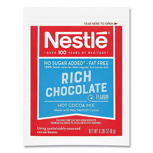 Nestle Hot Cocoa Mix, Rich Chocolate, 0.28 oz Packet, 30 Packets/Box, 6 Boxes/Carton (61411CT)