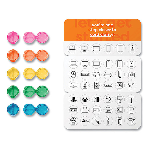 Dotz Cord ID, (10) Multi-Colored Identifiers, (40) Punch Out Icons (21211)