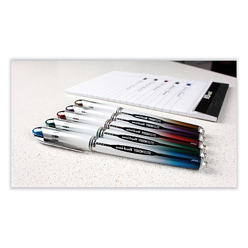 uni-ball Refill for Vision Elite Roller Ball Pens, Bold Conical Tip, Assorted Ink Colors, 2/Pack (61234PP)