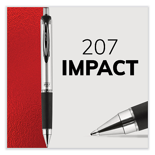 uni-ball 207 Impact RT Gel Retractable Pen Refills, Bold 1 mm Conical Tip, Black Ink, 2/Pack (65873PP)
