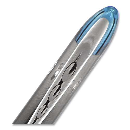 uni-ball VISION ELITE BLX Series Hybrid Gel Pen, Stick, Extra-Fine 0.5 mm, Blue-Infused Black Ink, Gray/Blue/Clear Barrel (69020)