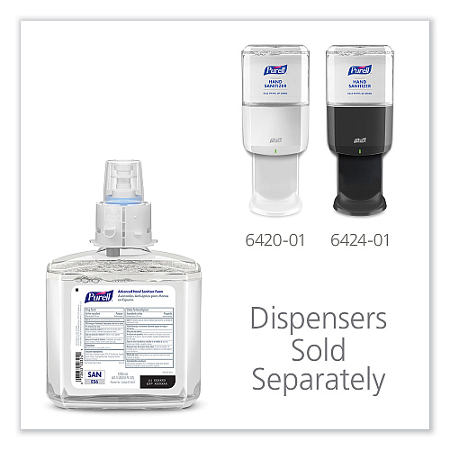 PURELL Advanced Hand Sanitizer Foam, For ES6 Dispensers, 1,200 mL Refill, , Clean Scent 2/Carton (645302)