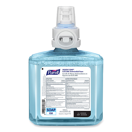 PURELL HEALTHY SOAP 0.5% BAK Antimicrobial Foam Refill, For ES8 Dispensers, Light Citrus Floral, 1,200 mL, 2/Carton (777902)