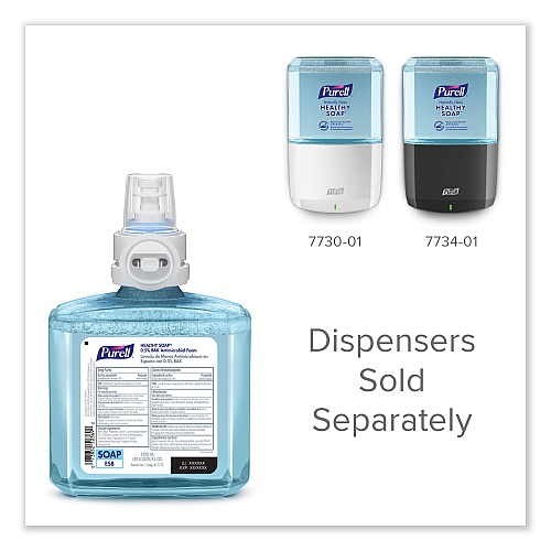 PURELL HEALTHY SOAP 0.5% BAK Antimicrobial Foam Refill, For ES8 Dispensers, Light Citrus Floral, 1,200 mL, 2/Carton (777902)