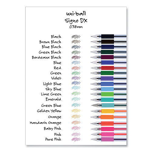 uni-ball Gel Pen, Stick, Ultra-Fine 0.38 mm, Assorted Ink and Barrel Colors, 8/Pack (2004052)