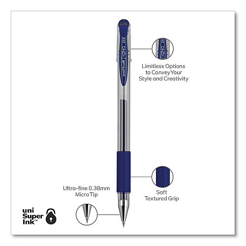 uni-ball Gel Pen, Stick, Ultra-Fine 0.38 mm, Assorted Ink and Barrel Colors, 8/Pack (2004052)