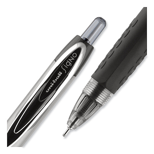 Uni-ball Signo 207 Impact Stick | 4 Penne Gel Nere Punta 1,0 Mm | Inchiostro Archivio Senza Acidi | Scrittura Scorrevole