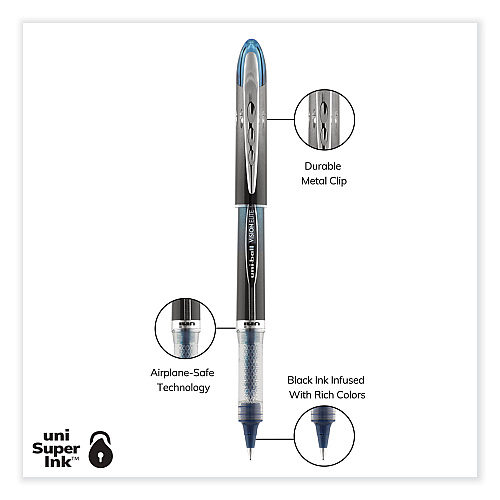 uni-ball VISION ELITE BLX Series Hybrid Gel Pen, Stick, Fine 0.5 mm, Assorted Ink and Barrel Colors, 5/Pack (1832410)