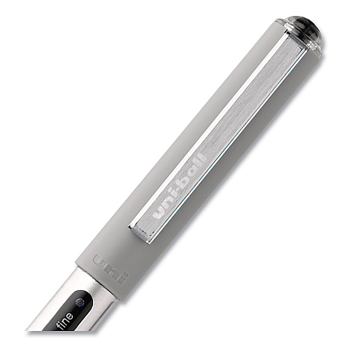 uni-ball VISION Roller Ball Pen, Stick, Fine 0.7 mm, Black Ink, Silver/Black/Clear Barrel, 36/Pack (1921066)