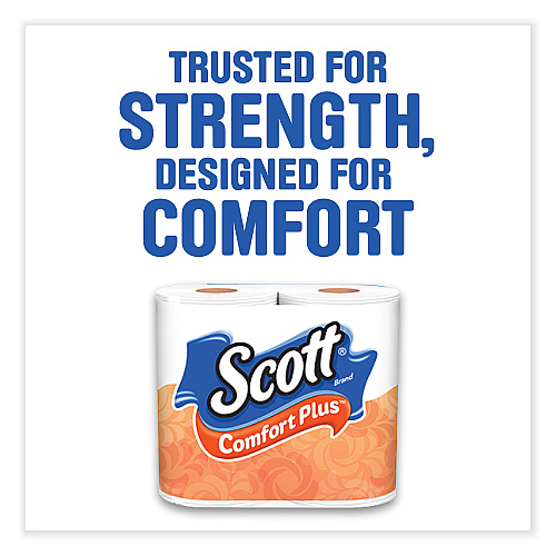 Scott&reg; ComfortPlus Toilet Paper, 1-Ply, 425 Sheets, 12 Rolls (54245)