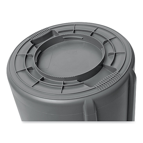 Rubbermaid Commercial Vented Round Brute Container, 55 gal, Plastic, Gray (265500GY)