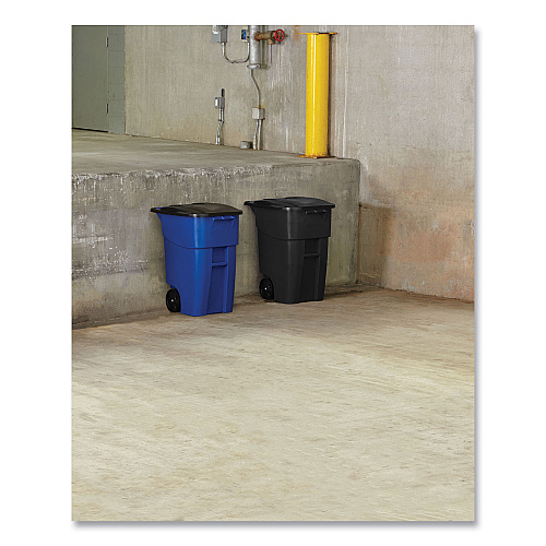 Rubbermaid Commercial Square Brute Rollout Container, 50 gal, Molded Plastic, Blue (9W27BLU)