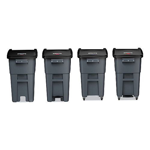 Rubbermaid Commercial Brute Step-On Rollouts, 50 gal, Metal/Plastic, Gray (1971956)