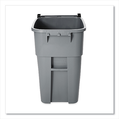 Rubbermaid Commercial Square Brute Rollout Container, 50 gal, Molded Plastic, Gray (9W27GY)