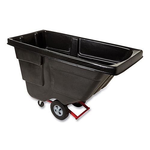 Rubbermaid Commercial Rotomolded Tilt Truck, 202 gal, 450 lb Capacity, Plastic, Black (1304BLA)