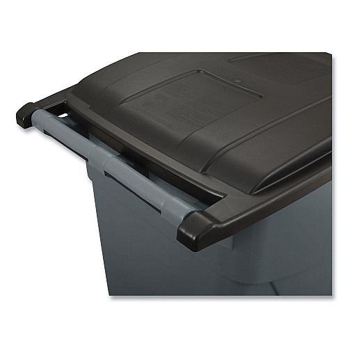 Rubbermaid Commercial Square Brute Rollout Container, 50 gal, Molded Plastic, Gray (9W27GY)