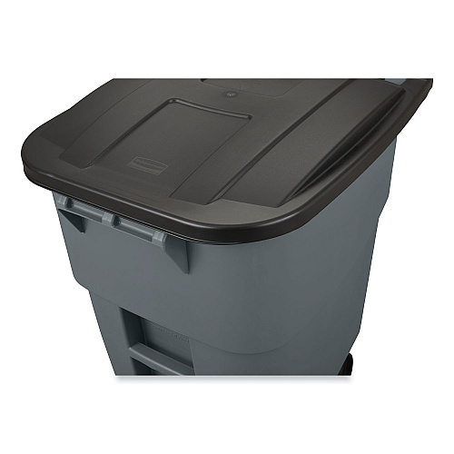 Rubbermaid Commercial Square Brute Rollout Container, 50 gal, Molded Plastic, Gray (9W27GY)