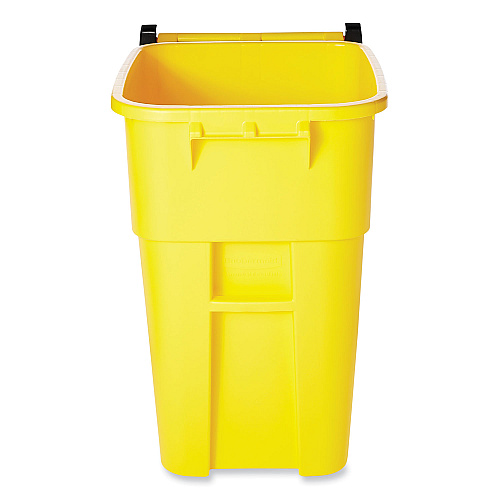 Rubbermaid Commercial Square Brute Rollout Container, 50 gal, Molded Plastic, Yellow (9W27YEL)