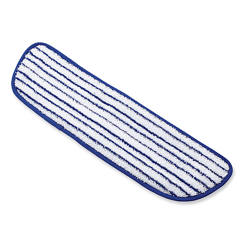 Rubbermaid Commercial Microfiber Finish Pad, 18 x 5.5, Blue/White, 6/Box (Q800WHI)