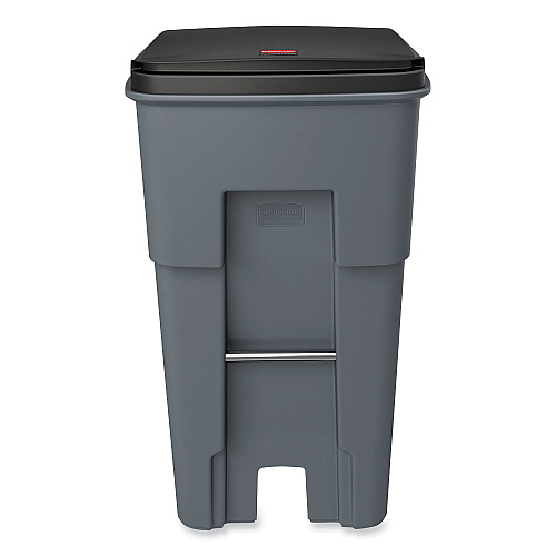 Rubbermaid Commercial Brute Roll-Out Heavy-Duty Container, 65 gal, Polyethylene, Gray (9W21GY)