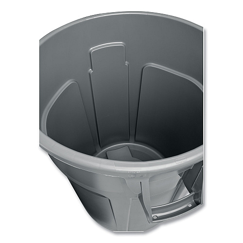 Rubbermaid Commercial Vented Round Brute Container, 55 gal, Plastic, Gray (265500GY)