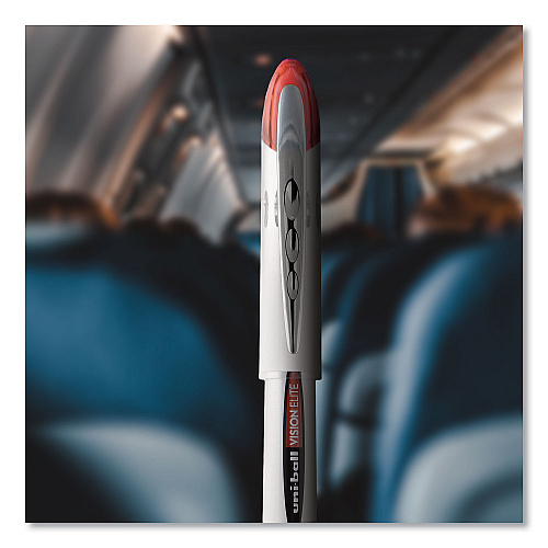 uni-ball VISION ELITE Hybrid Gel Pen, Stick, Extra-Fine 0.5 mm, Black Ink, Black/Clear Barrel (69000)