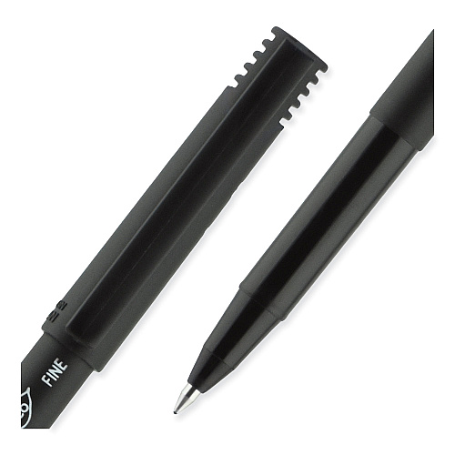 uni-ball ONYX Roller Ball Pen, Stick, Fine 0.7 mm, Black Ink, Black Barrel, 72/Pack (2013567)