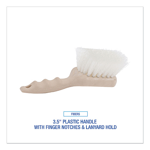 Boardwalk&reg; Nylon Bristle Utility Brush, 8.5", Tan Handle (BWK4408)