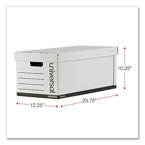 Universal Medium-Duty Easy Assembly Storage Box, Letter Files, White, 12/Carton (UNV95220)