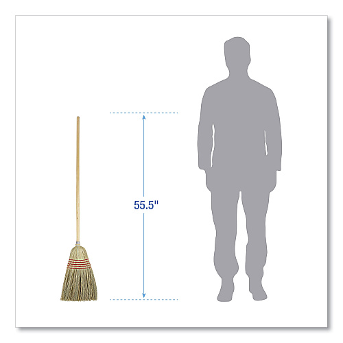 Boardwalk&reg; Parlor Broom, Yucca/Corn Fiber Bristles, 42" Handle (BWK926YEA)