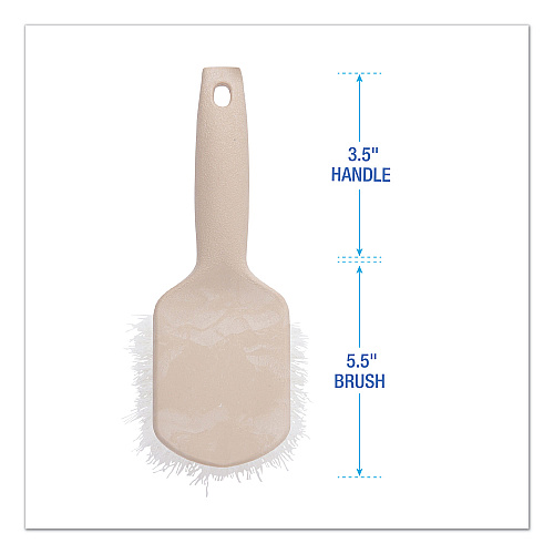 Boardwalk&reg; Nylon Bristle Utility Brush, 8.5", Tan Handle (BWK4408)
