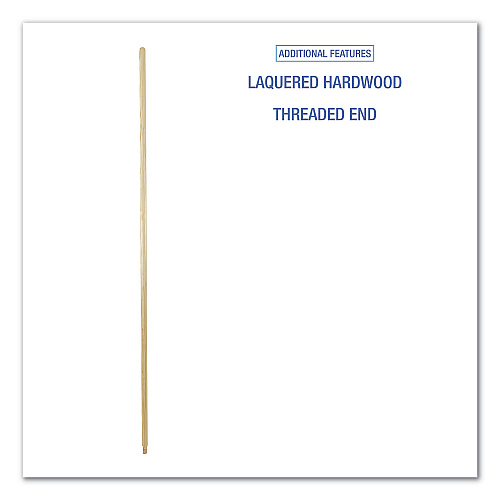Boardwalk&reg; Threaded End Wooden Broom Handle, 60" Length (BWK122)
