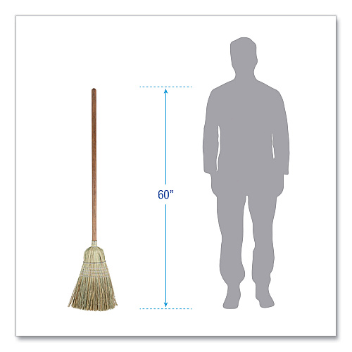 Boardwalk&reg; Corn/Fiber Warehouse Brooms, 60", Gray/Natural, 6/Carton (BWKBR10002)