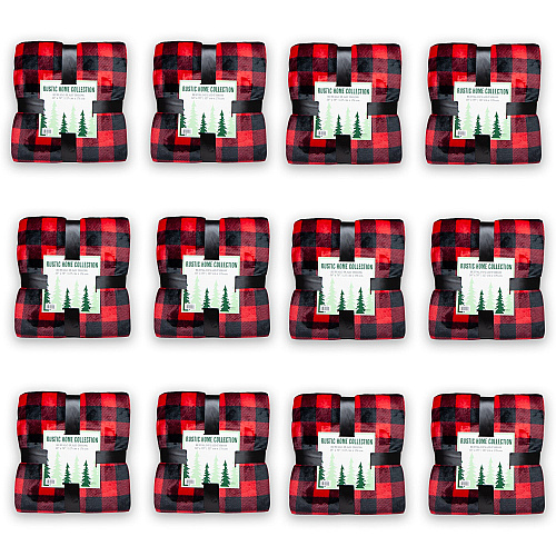Buffalo Plaid Throw 50x70 - Red & Black - Case Of 12 (THROW-BUFPL-50X70-CS)