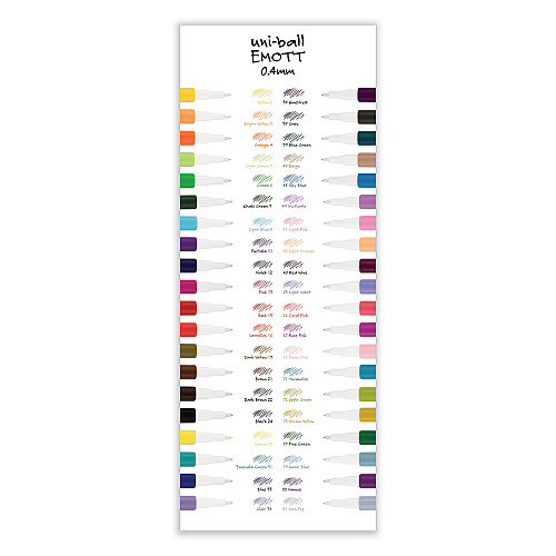 uni-ball EMOTT Porous Point Pen, Stick, Fine 0.4 mm, Assorted Ink Colors, White Barrel, 5/Pack Assorted Ink - Water Based - Plastic Tip - 5 / Set (24828)