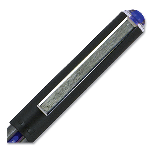 uni-ball VISION Roller Ball Pen, Stick, Extra-Fine 0.5 mm, Blue Ink, Gray/Blue/Clear Barrel, Dozen (60108)