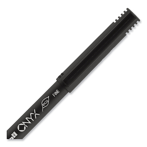 uni-ball ONYX Roller Ball Pen, Stick, Fine 0.7 mm, Red Ink, Black/Red Barrel, Dozen (60144)