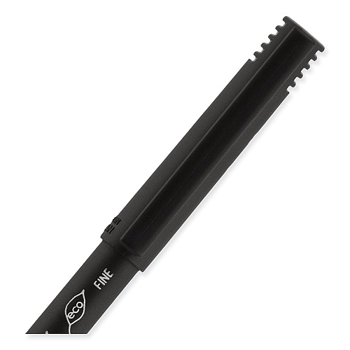 uni-ball ONYX Roller Ball Pen, Stick, Fine 0.7 mm, Blue Ink, Black/Blue Barrel, Dozen (60145)
