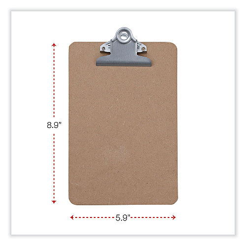 Universal Hardboard Clipboard, 0.75" Clip Capacity, Holds 5 x 8 Sheets, Brown, 3/Pack (UNV05610VP)