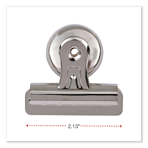 Universal Bulldog Magnetic Clips, Medium, Nickel, 12/Pack (UNV31261)