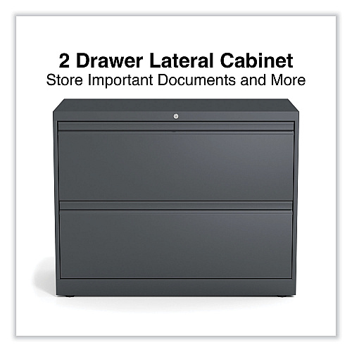 Alera Lateral File, 2 Legal/Letter/A4/A5-Size File Drawers, Charcoal, 36" x 18.63" x 28" (ALEHLF3629CC)