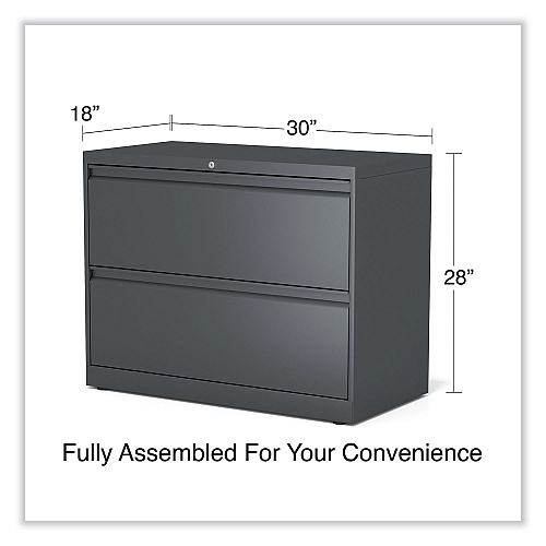 Alera Lateral File, 2 Legal/Letter/A4/A5-Size File Drawers, Charcoal, 36" x 18.63" x 28" (ALEHLF3629CC)