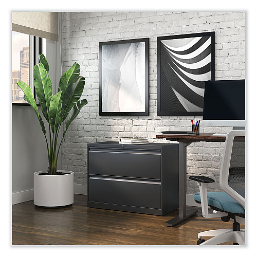 Alera Lateral File, 2 Legal/Letter/A4/A5-Size File Drawers, Charcoal, 36" x 18.63" x 28" (ALEHLF3629CC)